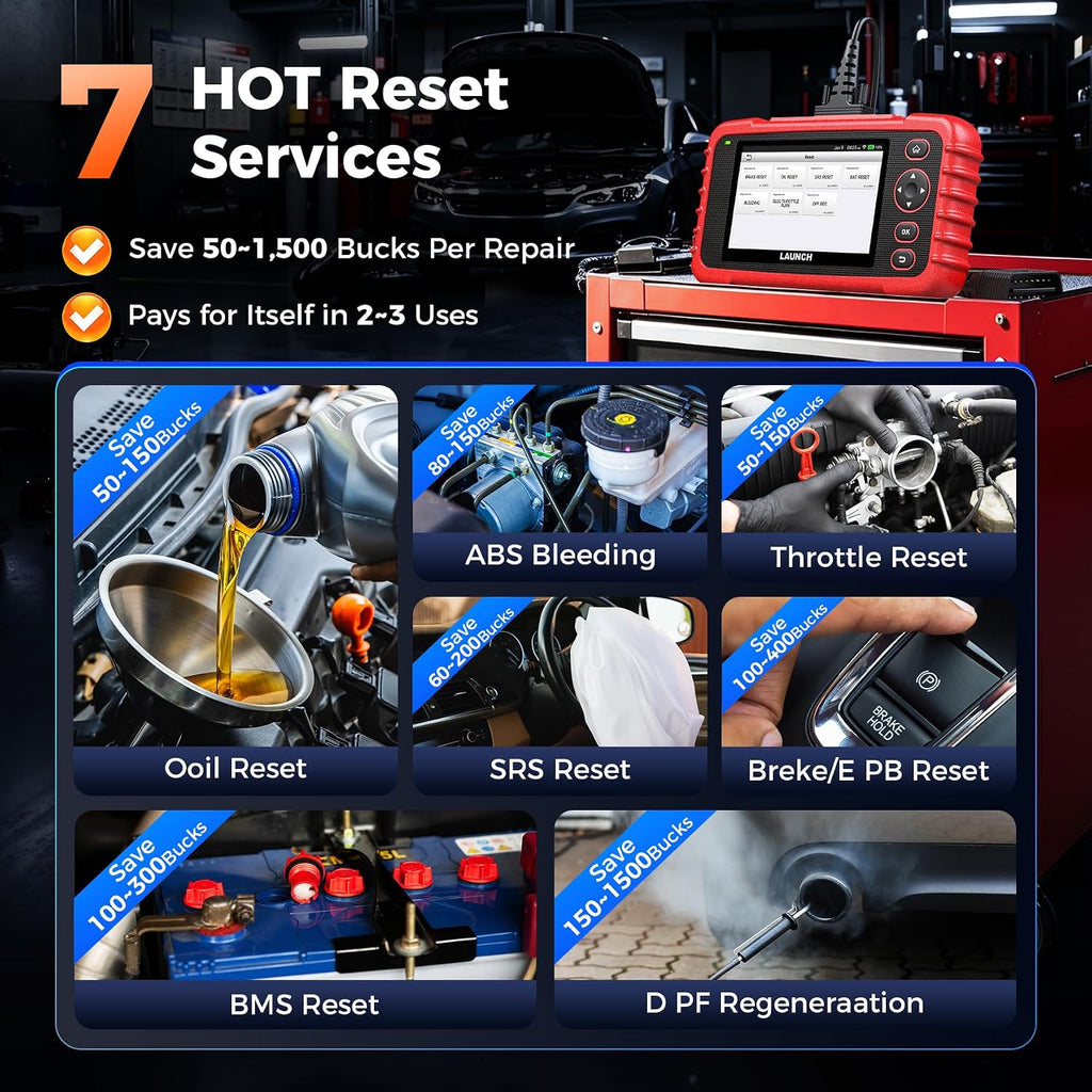 Launch OBD2 Scanner CRP123X V3.0 Elite, 2026 Lifetime Free WiFi Update Scan Tool, FCA SGW, CANFD&DoIP, SAS/Throttle/Brake/BMS/D-P-F/Oil/ABS Service Multi Systems Car Scanner, Battery Test, Auto VIN