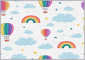 Hot Air Balloon Rug 8x12 for Bedroom, Rainbow Patterned Living Room Area Rug, Hot Air Balloon Kids Boys Girls Room Decor, Washable Soft Thin Carpet with Non Slip Backing, 8 x 12 ft - Lu11652