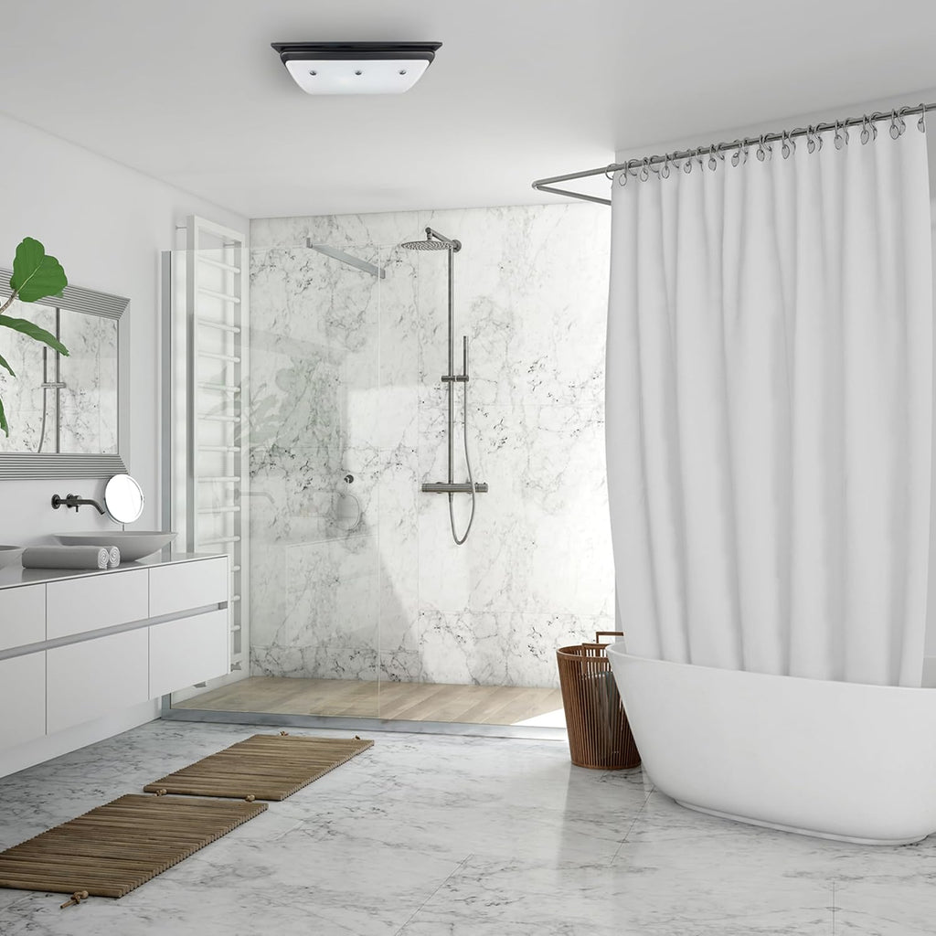 Good Housekeeping (90068) Buckingham 100 CFM 2.0 Sones Decorative Bathroom Ventilation Exhaust Fan with Light & Night-Light in Matte Black