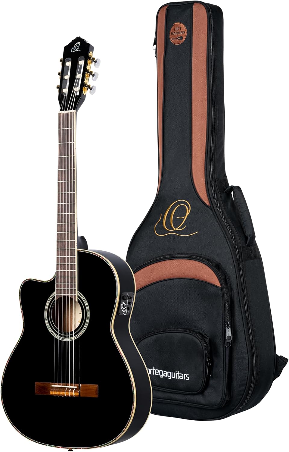 Family Series Pro Left-Handed Solid Top Thinline Acoustic-Electric Nylon Classical Guitar w/Bag