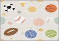 Sport Rug 8x12 for Bedroom, Basketball Soccer Baseball Patterned Living Room Area Rug, Sport Kids Boys Girls Room Decor, Washable Soft Thin Carpet with Non Slip Backing, 8 x 12 ft - Lu11498