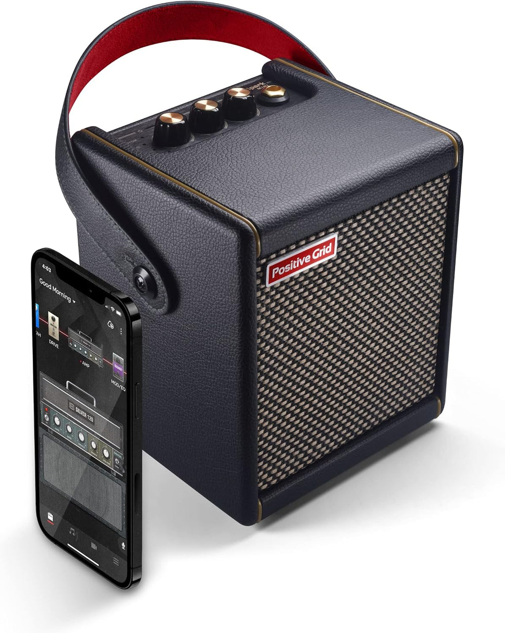 Positive Grid Spark MINI 10W Small Smart Guitar Amp & Bluetooth Speaker | Portable Sound for Guitar Playing at Home or On the Go | Black