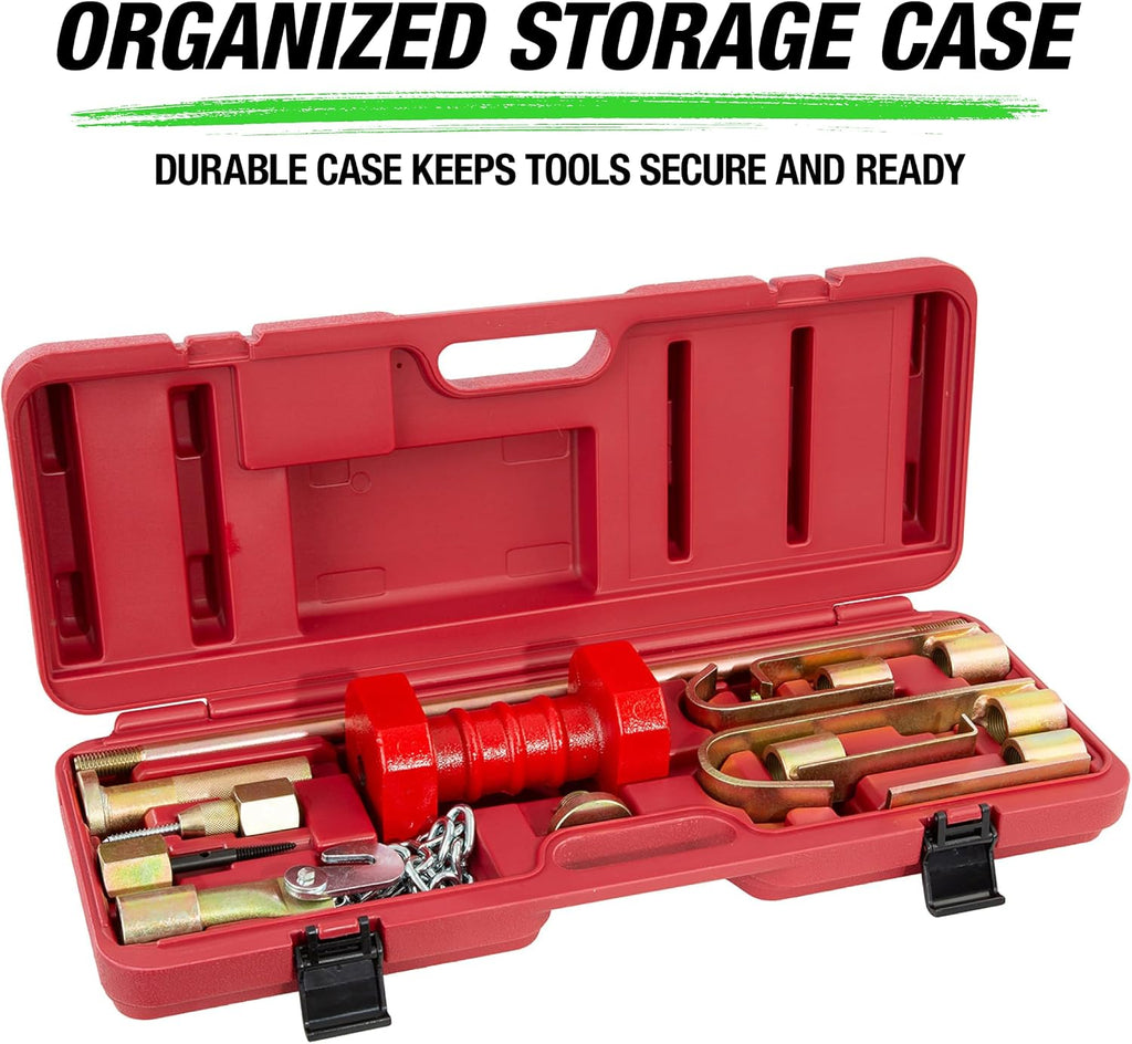 OEMTOOLS 25922 Dent Puller Kit, 10-Piece Drop Forged Steel Dent Removal Kit For Cars, Includes 10 lb. Slide Hammer, Hooks, Drivers, Fasteners, And Tools