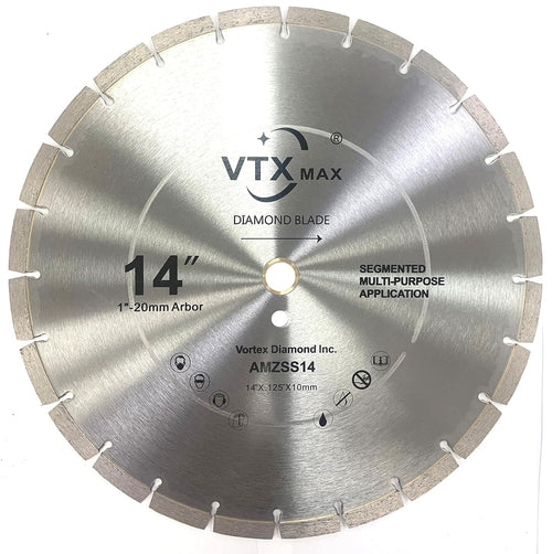 (10 Pack) VTXMax VSS 14 Inch Dry or Wet Cutting General Purpose Power Saw Segmented Diamond Blades for Concrete Stone Brick Masonry (14' (10 pcs))