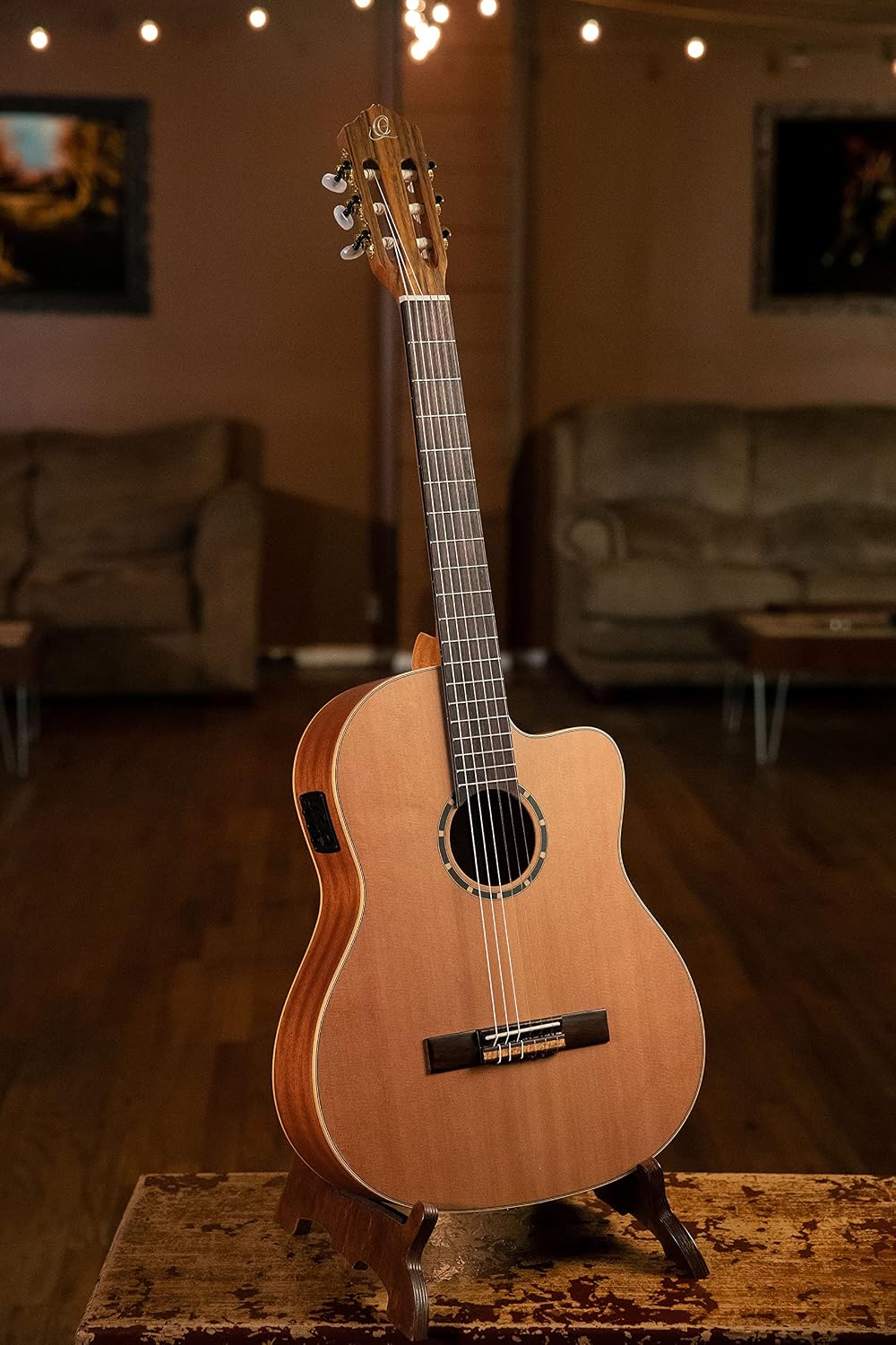 Family Series Pro Solid Top Slim Neck Acoustic-Electric Nylon Classical Guitar w/Bag