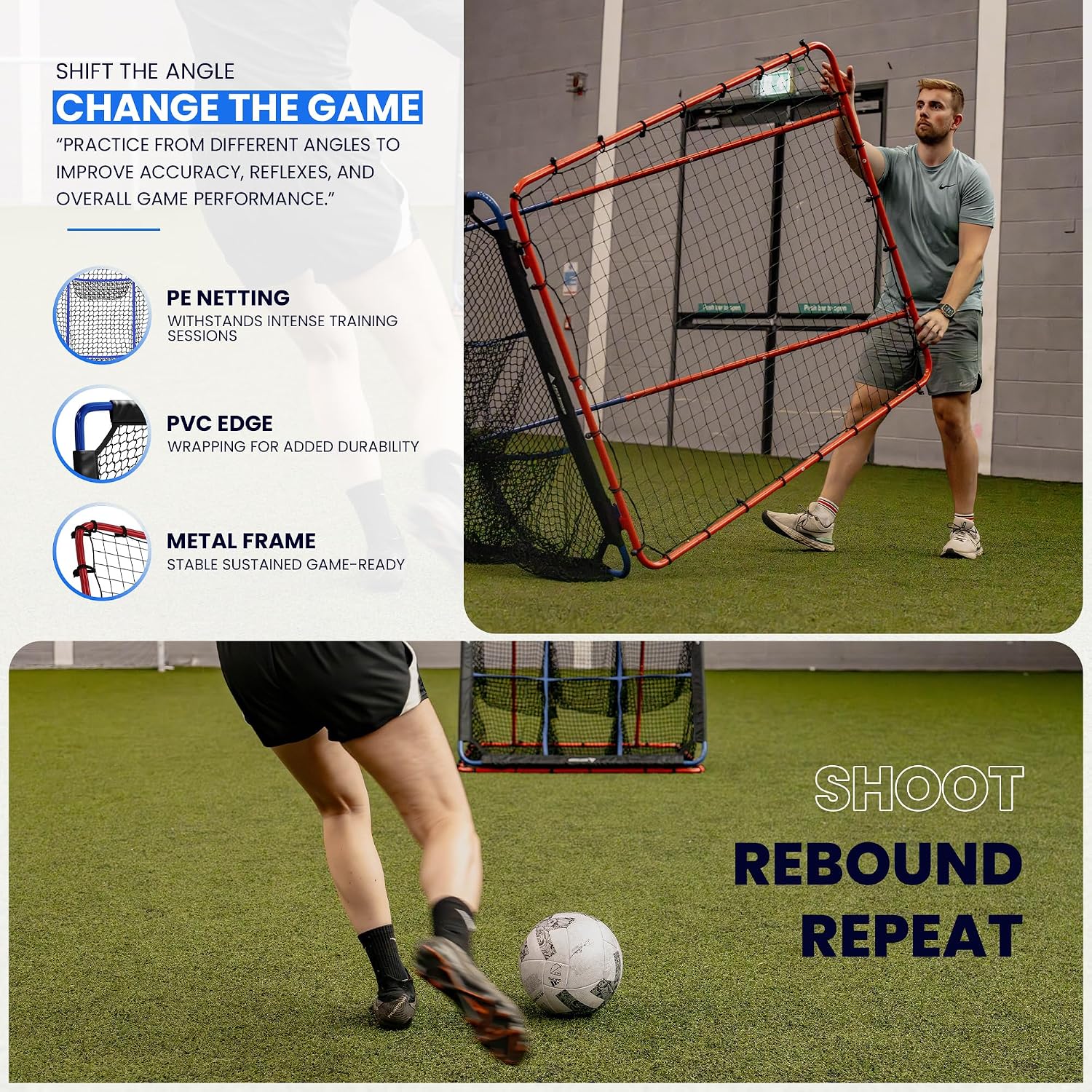 Baseball Rebounder Net | 12-Angle Baseball Pitching Net w/ 9 Pocket Nets – Softball & Baseball Training Equipment – Multi-Sport Bounce Back Net for Soccer, Volleyball, Basketball, Lacrosse & More