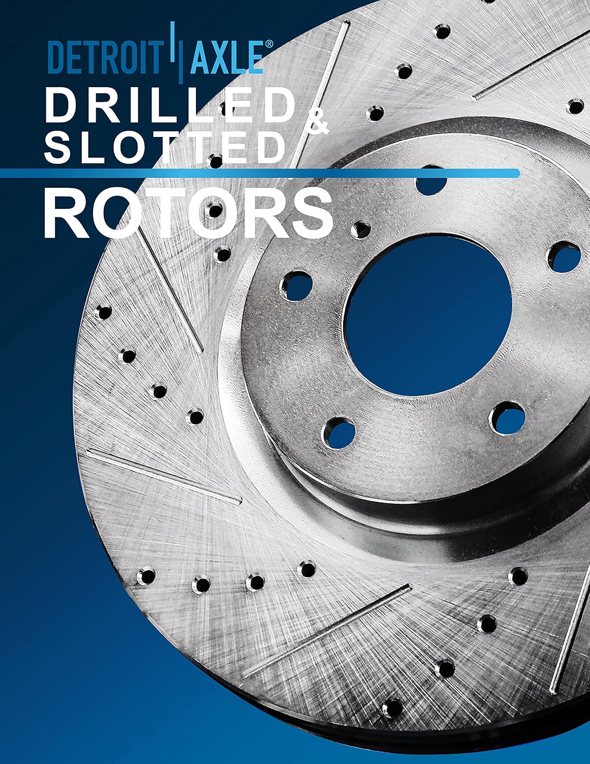Detroit Axle - 8pc Brake Kit for 2018-2023 Ford Transit Connect, Drilled Slotted Disc Brake Rotors Ceramic Brakes Pads Replacement: 12.60' inch Front &11.02' inch Rear Rotors