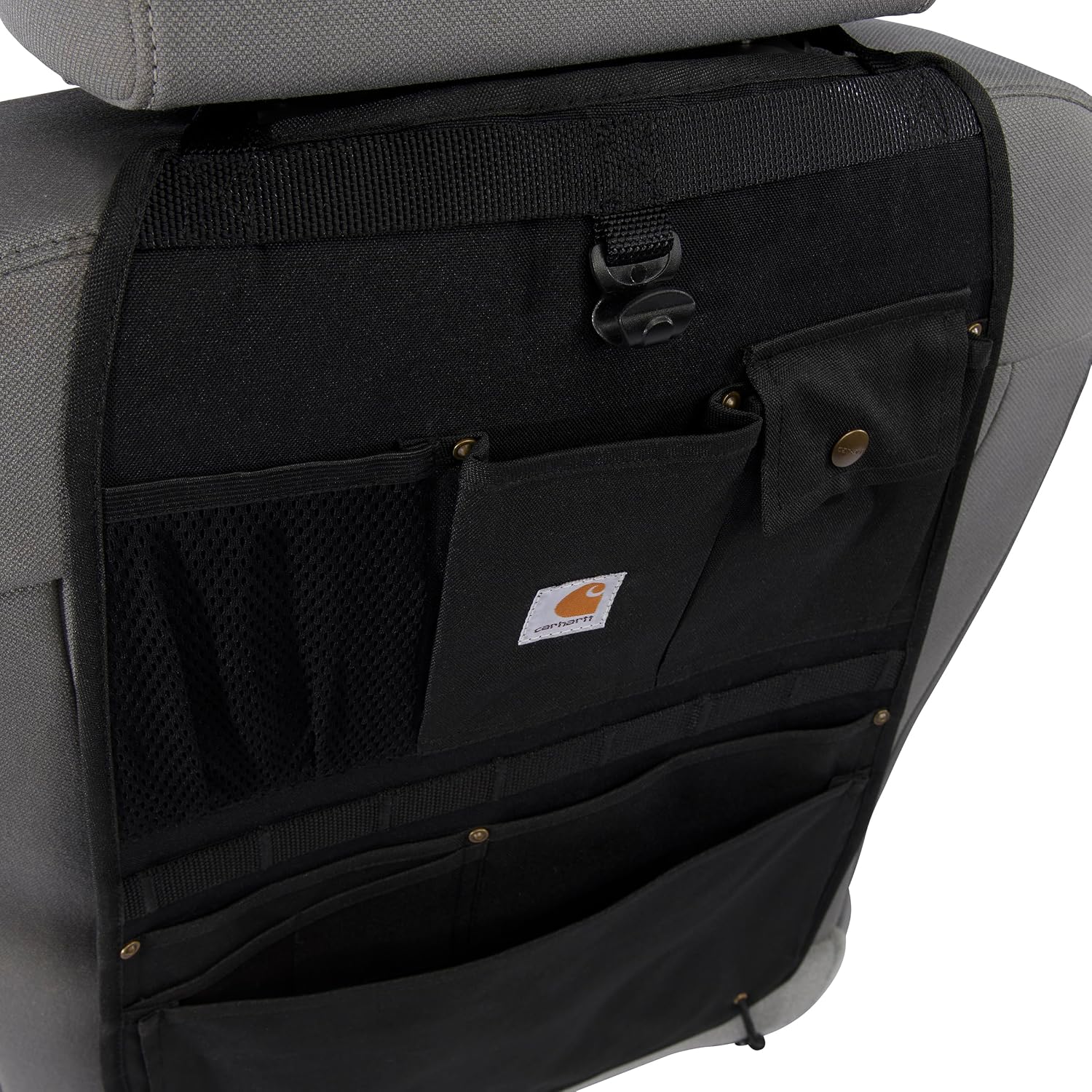 Carhartt Universal Nylon Duck Automotive Seat Back Organizer,Organization for Work and Kids,Black,(Pack of 8)