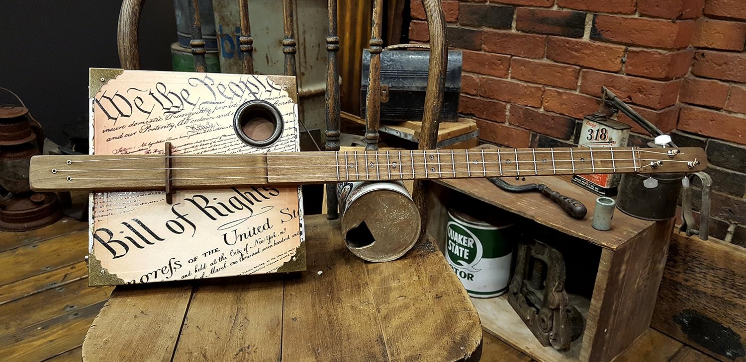 'Founder's Faith' Patriotic American Cigar Box Guitar - Acoustic/Electric 3-string - Made in the USA!