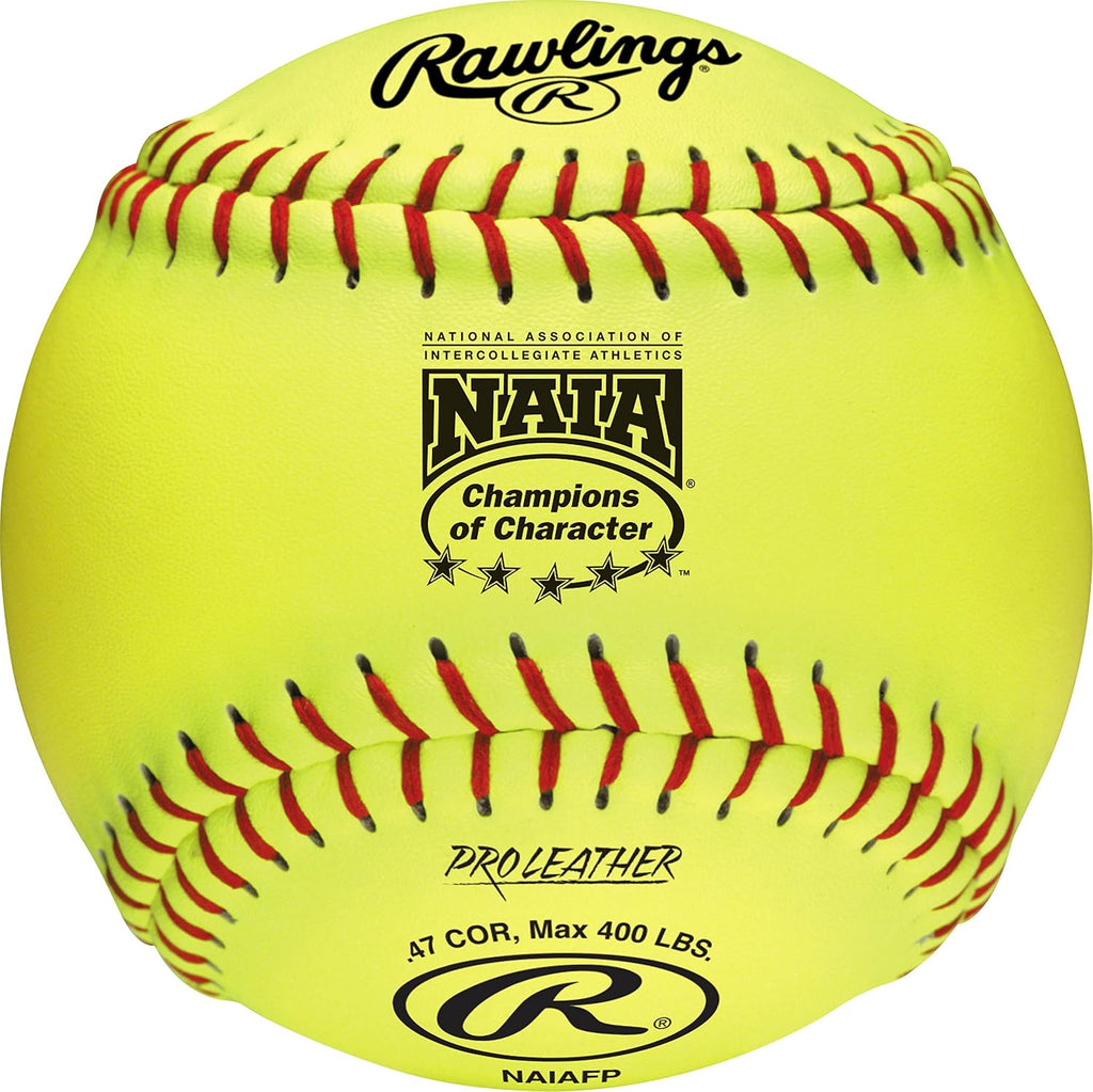 Rawlings | Official NAIA Fastpitch Softball | 12' Pro Leather Cover | NAIAFP | 12 Count