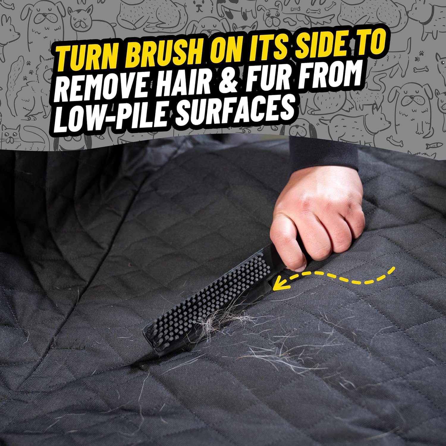 Chemical Guys Professional Rubber Pet Hair Removal Brush – Multi Surface Detailing&Pet Hair Removal Tool for Cars,Trucks,SUVs,RVs&Home – Removes Lint and Debris from Upholstery and Carpet,(Pack of 12)
