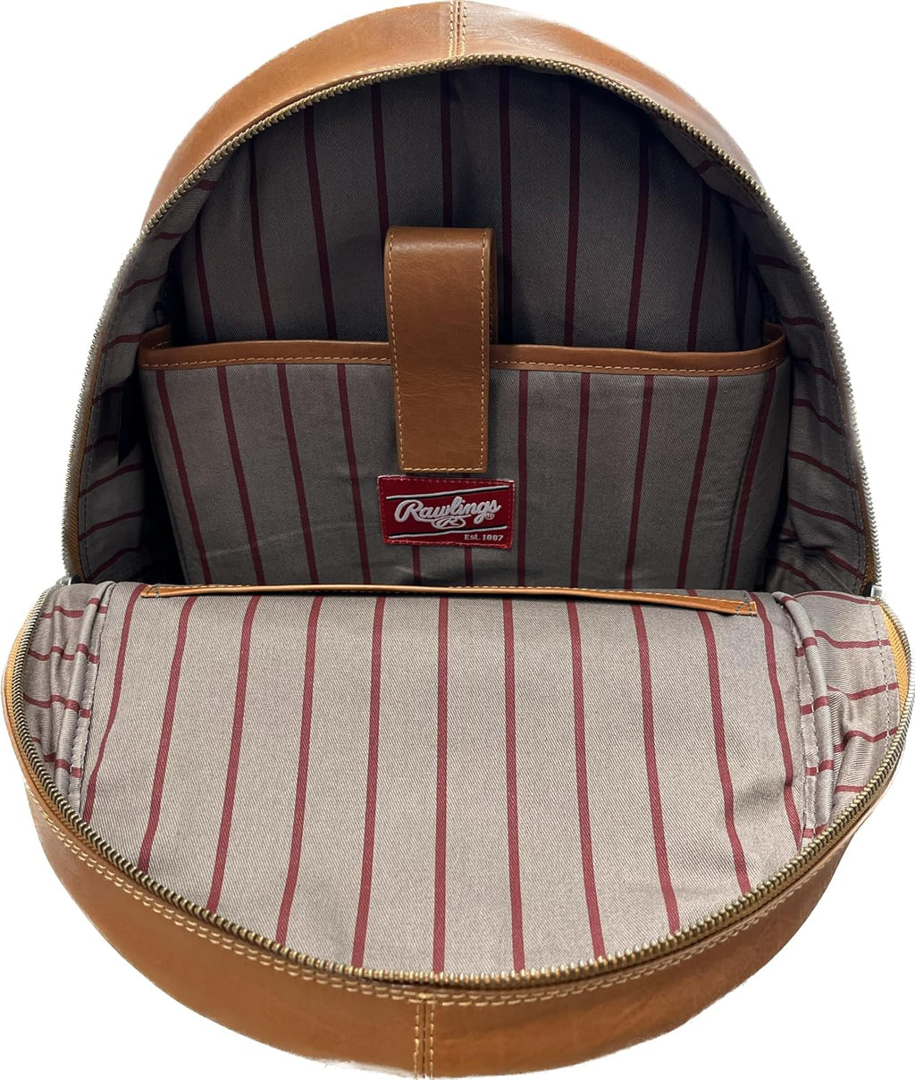 Rawlings | Leather Backpack Collection | Genuine Leather | Brown | 12' W x 16' H x 4.5' D