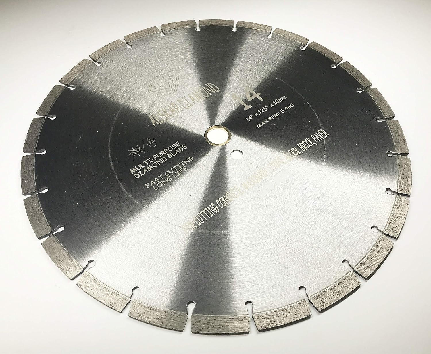 (10 Pack) ALSKAR DIAMOND ADLSS 14 inch Dry or Wet Cutting General Purpose Segmented High Speed Diamond Saw Blades for Concrete Stone Brick Masonry (14' - 10 pcs)