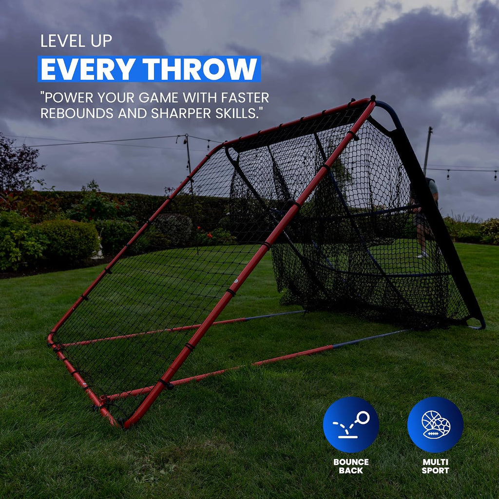 Baseball Rebounder Net | 12-Angle Baseball Pitching Net w/ 9 Pocket Nets – Softball & Baseball Training Equipment – Multi-Sport Bounce Back Net for Soccer, Volleyball, Basketball, Lacrosse & More