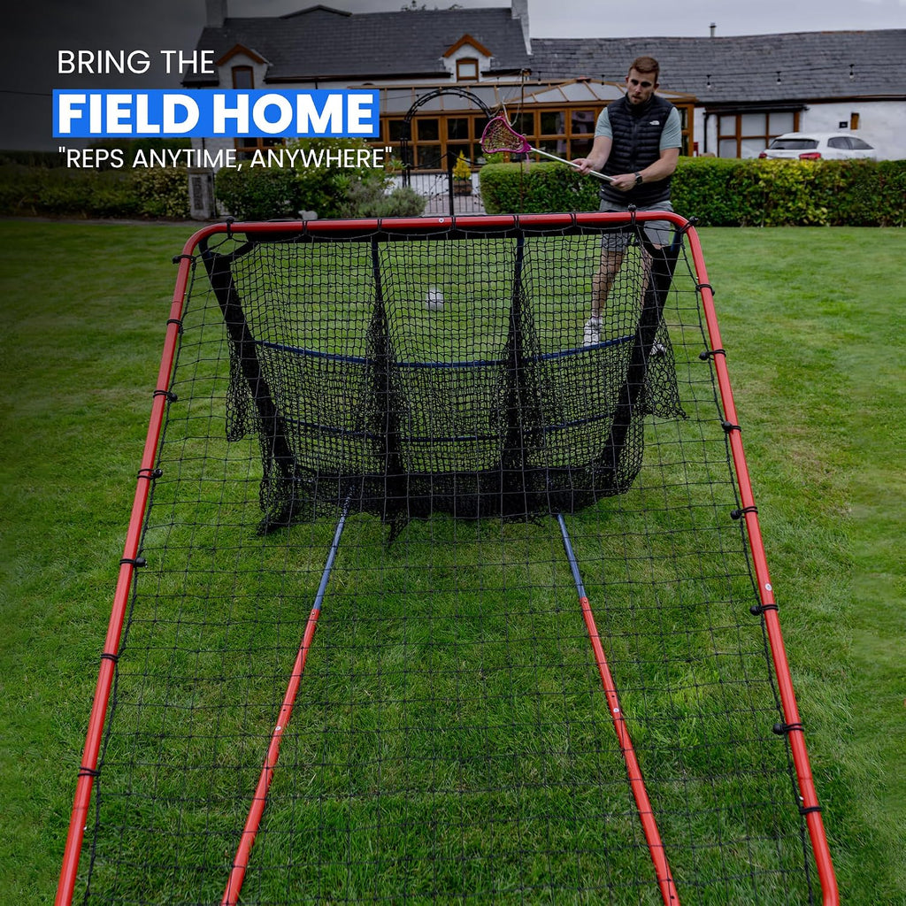 Baseball Rebounder Net | 12-Angle Baseball Pitching Net w/ 9 Pocket Nets – Softball & Baseball Training Equipment – Multi-Sport Bounce Back Net for Soccer, Volleyball, Basketball, Lacrosse & More