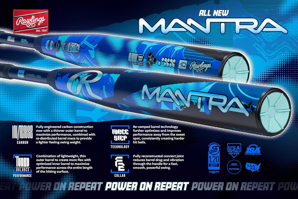 Rawlings | 2026 | Mantra Fastpitch Softball Bat | -9 / -10 / -11 Drop | 2 Pc. Composite | Approved for All Associations