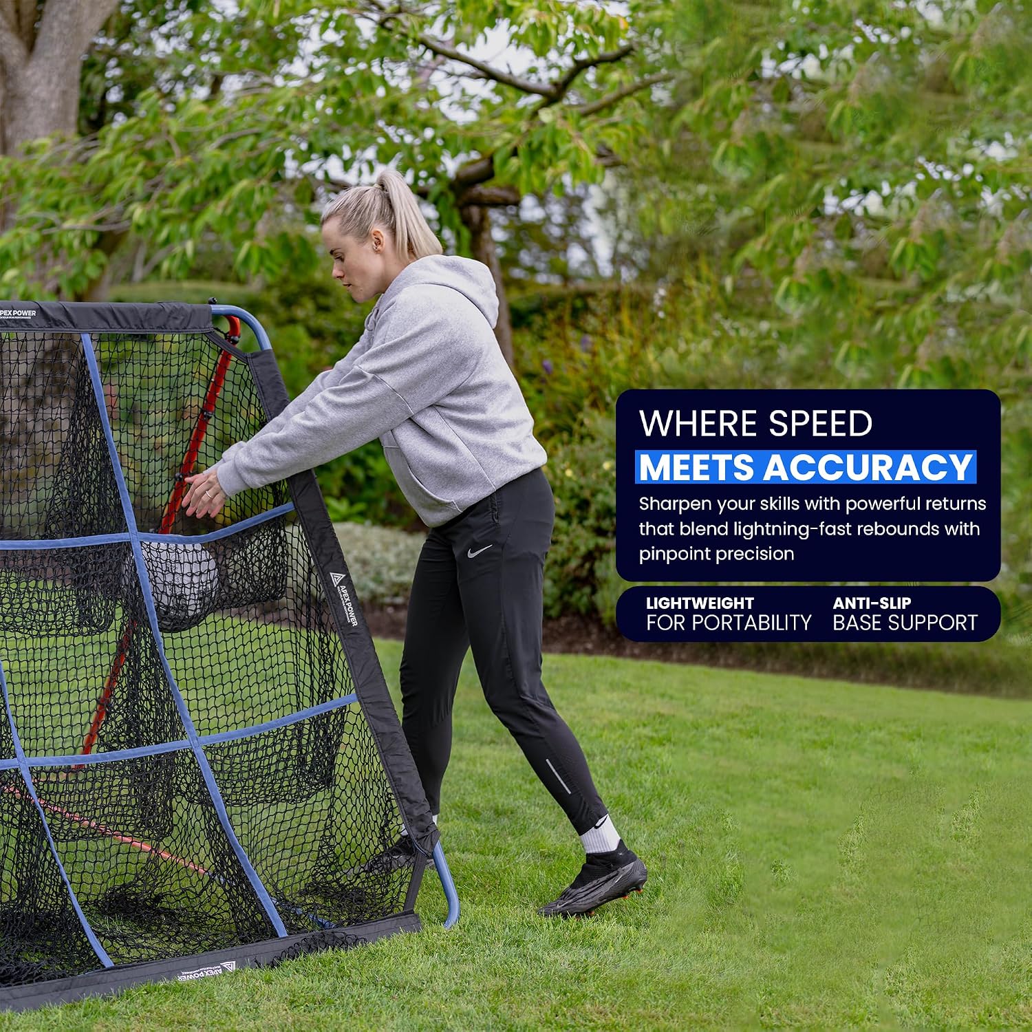 Baseball Rebounder Net | 12-Angle Baseball Pitching Net w/ 9 Pocket Nets – Softball & Baseball Training Equipment – Multi-Sport Bounce Back Net for Soccer, Volleyball, Basketball, Lacrosse & More