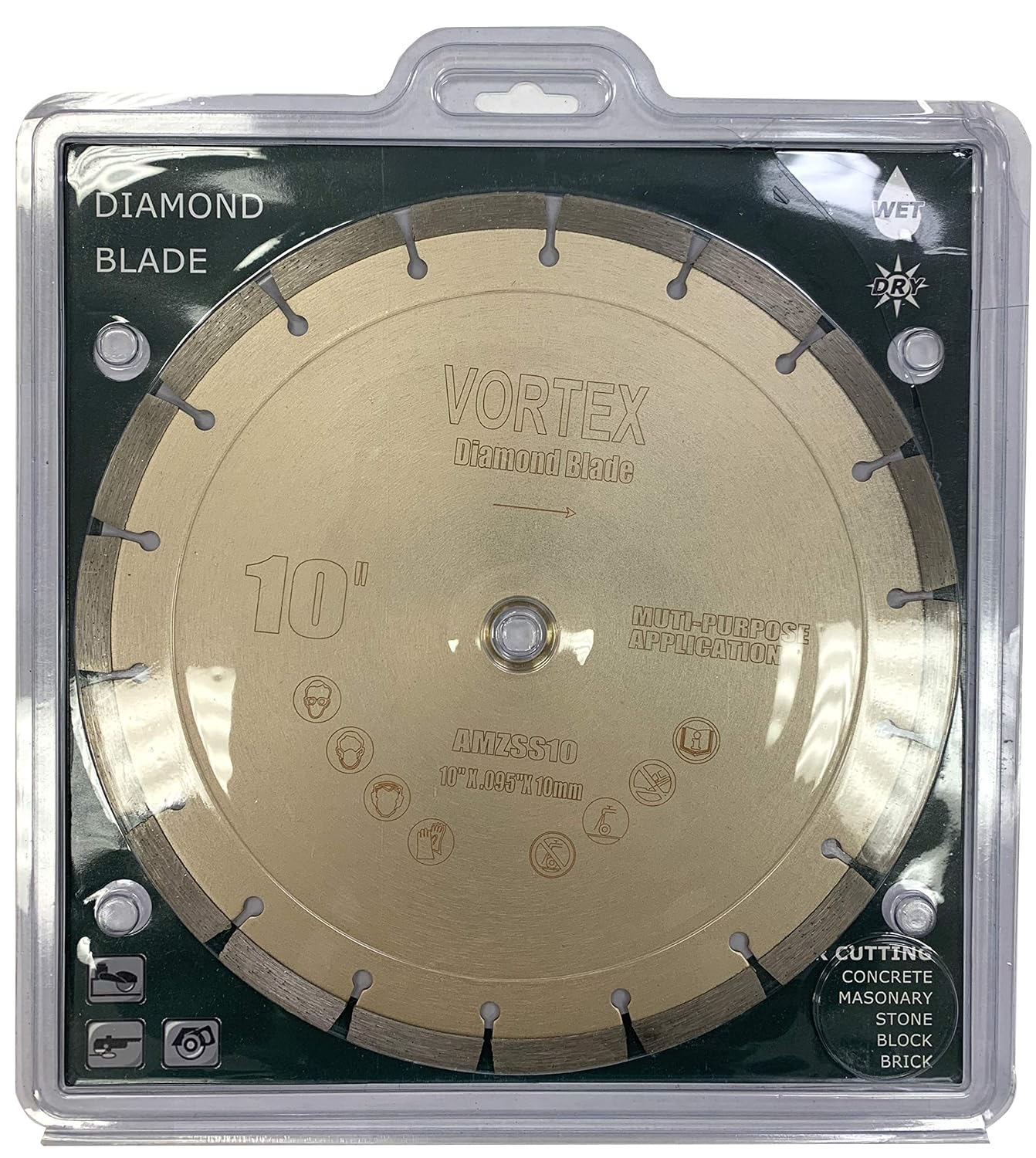 (10 Pack) VTXMax VSS 10 Inch Dry or Wet Cutting General Purpose Power Saw Segmented Diamond Blades for Concrete Stone Brick Masonry (10' (10 pcs))