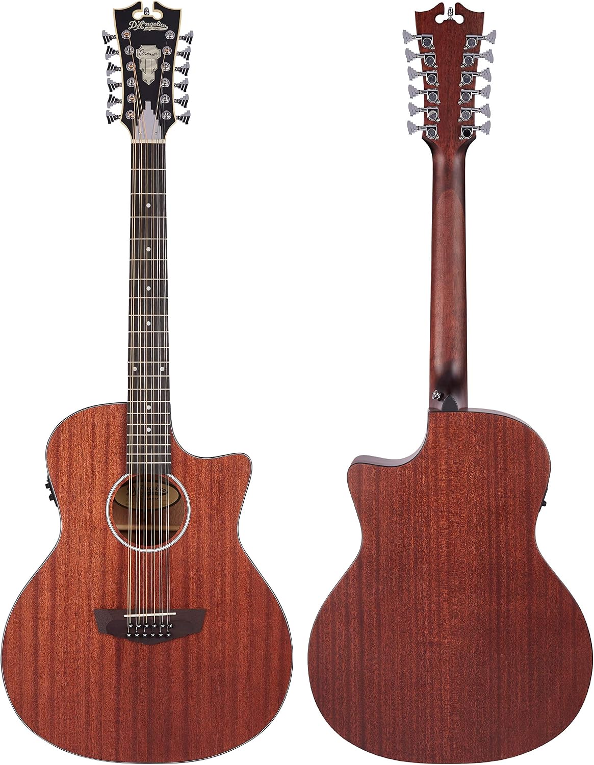 D'Angelico DAPLSG212MAHCP Premier Fulton 12 String Acoustic-Electric Guitar, Right - Natural