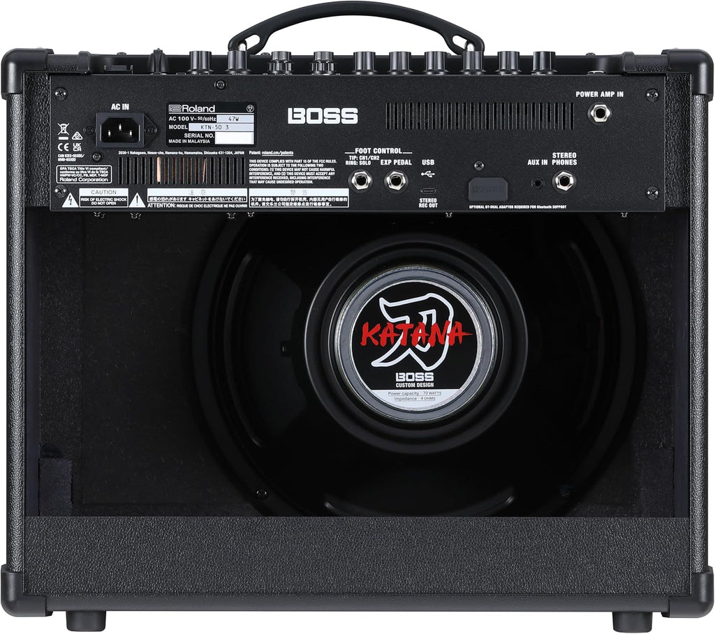 BOSS Katana-50 Gen 3 Guitar Amplifier | Compact 50-Watt Combo Amp | Custom 12-Inch Speaker | Evolved Tube Logic Sound | 12 Amp Characters | Onboard BOSS Effects | Advanced Connectivity & More