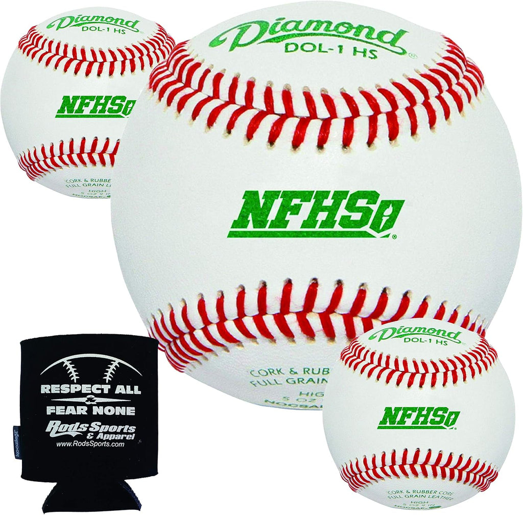 Diamond Sports Baseballs Leather DOL-1 HS 5 Dozen Case (Five Dozen) High School NFHS and Rods Insolated Can Cooler